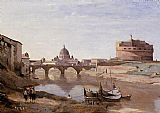Rome - Castle Sant'Angelo by Jean-Baptiste-Camille Corot